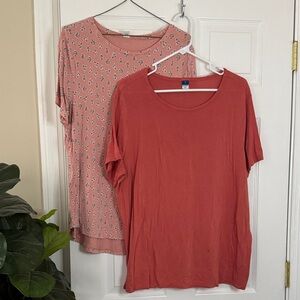 Old Navy Pink and Coral Short Sleeve Tops